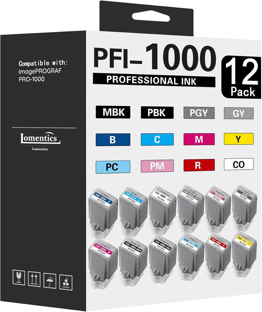 PFI-1000 Ink (12Pack,80ml) - Compatible Replacement for Canon PRO 1000 Ink Cartridges imagePROGRAF PRO 1000 Printer
