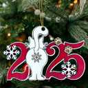 2 x Cat Christmas Ornament  2025 Cat Christmas Tree Hanging Ornament - Cute Wooden Kitten Tree Decoration with Snowflakes & Paw Prints for Kitten Lovers, Pet Owner Christmas Dcor