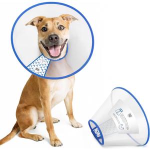 Adjustable Dog Cone for Large Pets by Silver Grade Cone for Dogs to Stop Licking & Scratching Wounds Plastic Elizabethan Collar Protector for Grooming and Post-Surgery Care Size (L) 14.216.5 in