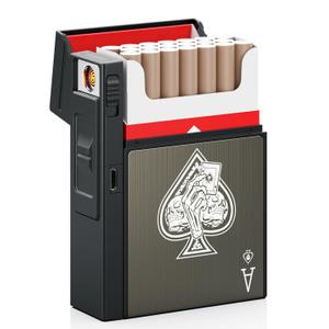 Cigarette Case with Lighter, Cigarette Case King Size for Men Women, Ace of Spades