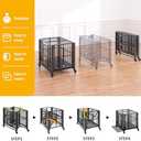 DAKITO 43/38 inch Heavy Duty Dog Crate, Folding Dog Kennel No Assembly, Escape Proof Large Dog Cage Kennel with Lockable Wheels, High Anxiety Pet Playpen with Double Door Indoor/Outdoor.(38In)