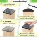 8 Pack Pyramid Aluminum Post Caps 6x6 for Wood Posts (Actual 5.5" x 5.5") Durable Powder-Coated Fence Post Caps for Decks, Patios, Fences, Weather-Resistant, Rust-Proof PC66