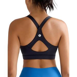 RUNNING GIRL Black Sports Bra for Women,Y Back Molded Cups High Support Sports Bras for Women Large Bust(3138Black_M)