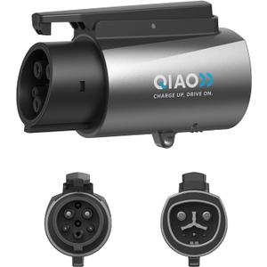 QIAO Tesla to J1772 Adapter with Security Lock, Max 80A 250V Silver Plated NACS to J1772 Adapter for Level 2 EV Charging, Fits Tesla Wall/Destination/Mobile Connectors, Non-Supercharger Compatible