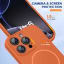 Miracase Magnetic for iPhone 16 Pro Case, [Soft Anti-Scratch Microfiber Lining], Compatible with MagSafe, Liquid Silicone Case Shockproof Drop Protection Phone Case for 16 Pro,Orange