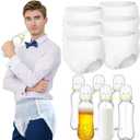 Hushee 6 Sets Funny Plastic Bottle Chug Baby Shower Games Diaper Baby Shower Game Gender Reveal Race Gifts Decoration for Adults Boys Girls (Transparent White)