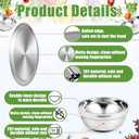 Sunnyray Stainless Steel Plates and Bowls Metal Camping Plates Reusable 13oz Steel Snack Feeding Serving Dinner Dishes Double Walled Insulated Metal Bowls for Kids(10 Set,8 Inch)