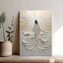 Abstract Jesus Walking on Water Canvas Wall Art Christian Spiritual Wall Decor Pictures Divine Light Modern Religious Posters Prints for Living Room Bedroom Church Decoration 24x36in