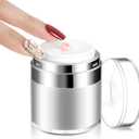 Airless Pump Jar 1.7 oz 2 Pack, Premium Quality Leakproof Acrylic Moisturizer Dispenser with Precise Pump, Refillable Travel Containers for Lotion, Skincare, Makeup, Face Cream