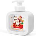Santa Claus Christmas - Festive Design Foaming Soap Dispenser, Festive Gift for Buyers - Moisturizing Hand Soap Pump Bottle, Cute Soap Dispenser for Kitchen Sink and Bathroom (White)