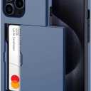 harusaki   iPhone 15 Pro Max Case with Card Holder - Wireless Charging Compatible iPhone 15 Pro Max Wallet Case with Hidden Card Slot for Men and Women (Blue)