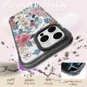 Magnetic for iPhone 16 Pro Max Case [Compatible with MagSafe] Aesthetic Floral Flower Pattern Design, Clear Slim Shockproof Protective Phone Cover for Women Girls