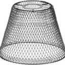 PATIKIL Mesh Lamp Shade, Metal Retro Industrial Pendant Light Shade Foldable Lampshade Cover for E26/E27 Bulb Socket Chandelier, Black