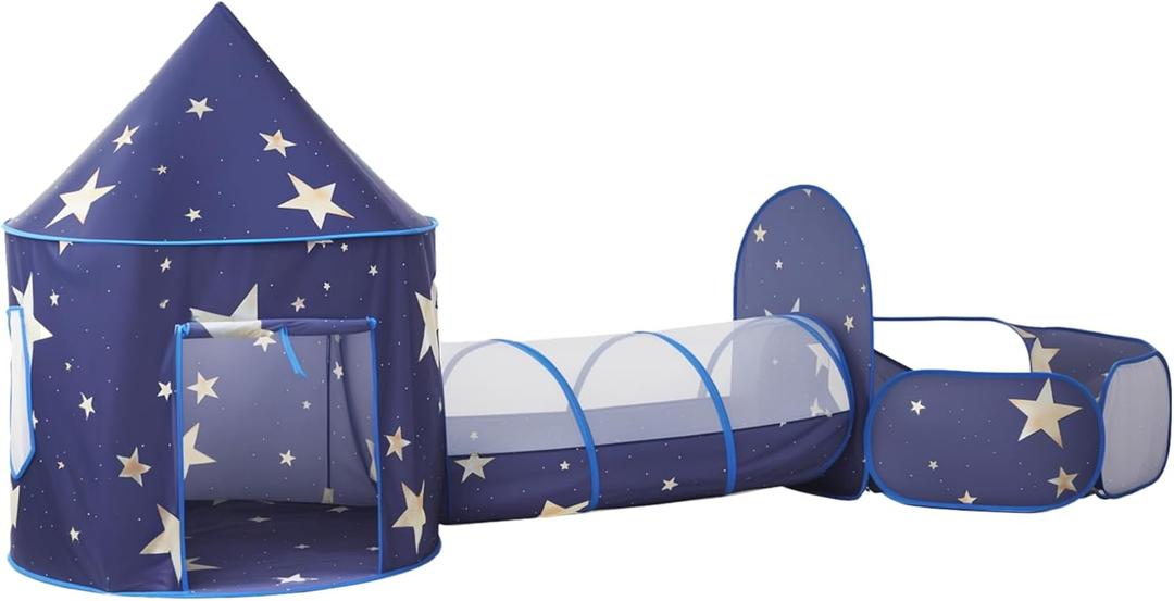 3PC Kids Play Tent with Tunnel and Ball Pit, Pop up Play Tents for Toddlers, Space World Playhouse for Indoor & Outdoor Use, Starry Sky Tent with Carry Bag, Ideal Gifts for Boys & Girls