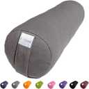 Sol Living Yoga Bolster Pillow for Restorative Meditation - 100% Cotton Cylindrical Cushion with Washable Cover for Balance Support in Asana Poses (26" x 8", Grey)