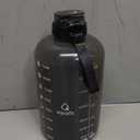 AQUAFIT 1 Gallon Water Jug with Time Marker - BPA Free 128 oz Gym Water Bottle with Straw, Handle, Gray