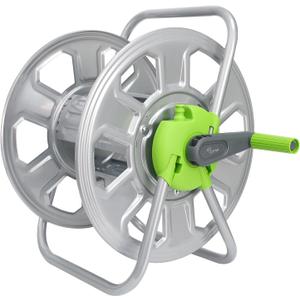 Metal YESTAR Water Hose Reel Cart,Hold 100 Ft of 5/8 Inch Hose,Portable Hose Reels for Outside.Storage and Watering (Silver)