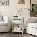 Nightstand Wooden Bedside Table with Drawer White Night Stands Modern Style Small End Table Side Table with Storage Shelf for Bedroom Living Room MLBZ10W