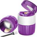 DUBSTAR 3-in-1 Pill Crusher Pill Grinder, Pill Crusher Fine Powder with Brush, Pill Crushers for Elderly with Pill Cutter and Storage, Pill Cutter Splitter for Small or Large Pills (Purple)
