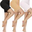 Yeblues Slip Shorts for Under Dresses Women 3 Pack Anti Chafing Shorts Cooling Boyshorts for Yoga/Bike/Workout Panties (X-Large, Black+Nude+White)