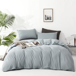 CLOTHKNOW California King Comforter Set Haze Blue Bedding Comforter Sets Blue Comforter Soft Dusty Comforter with 2 x Pillow Cases