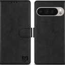 ZZXX for Google Pixel 10 Pro XL Wallet Case with [RFID Blocking] Card Slot Kickstand Magnetic Closure Leather Flip Fold Protective Phone Case for Pixel 10 Pro XL Case Wallet(Black-6.8 inch)