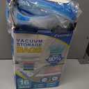 Fygrip Vacuum Storage Bags with Hand Pump, Plastic Packaging Bags, 80% Space Saver Vacuum Seal Bags for Clothing, Travel Lugggage, Blankets, Comforters, 16 Combo