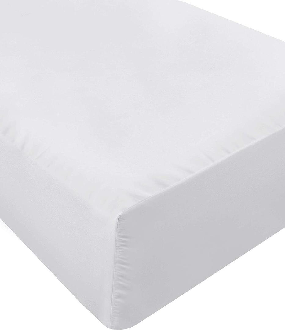1Pc Fitted Bottom Sheet Split King - Premium 500 Thread Count 100% Egyptian Cotton Sateen Weave, With Elastic All Around - Fits Mattress Upto 8" - 12" inches - (Split King, White)