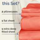 Extra Deep Queen Sheet Set - 4 Piece Breathable & Cooling Bed Sheets - Easily Fits 18 to 24 inch Mattress - Ultra Soft, Wrinkle & Fade Free w/ Extra Deep Pockets - Comfy Hotel Luxury Bedding - Coral