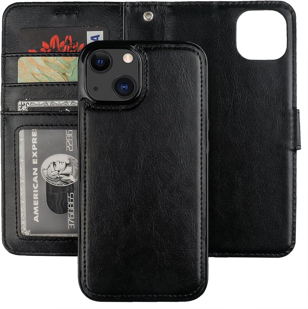 Bocasal Detachable Wallet Case for iPhone 13 RFID Blocking Card Slots Holder Premium PU Leather Magnetic Kickstand Shockproof Wrist Strap Removable Flip Protective Cover 5G 6.1 inch (Black) Bocasal Detachable Wallet Case for iPhone 13 RFID Blocking Card Slots Holder Premium PU Leather Magnetic Kickstand Shockproof Wrist Strap Removable Flip Protective Cover 5G 6.1 inch (Black)