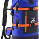 HEETA Dry Bags Waterproof Backpack 40L for Men & Women, Roll Top Heavy Duty Cushioned Hiking Backpack for Kayaking Boating Paddle Boarding Fishing Travel Camping Beach Vacation Cruise Ship Essentials
