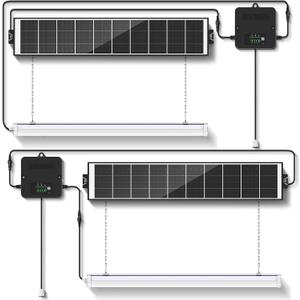Solar Shed Light with Pull Cord, 1500LM LED Bars,6500K 2-Pack