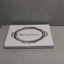 Zosenley Polyresin Ellipse Antique Decorative Mirror Tray, Makeup Organizer, Jewelry Organizer, Serving Tray, 9.8x 14.6, Golden Silver