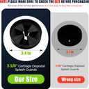 Garbage Disposal Splash Guards 3 3/8" Sink Baffle QCB-AM Replacement for InSinkErator Evolution Series, Upgraded Removable Quiet Collar Drain Plugs, Garbage Disposer Accessories, Black