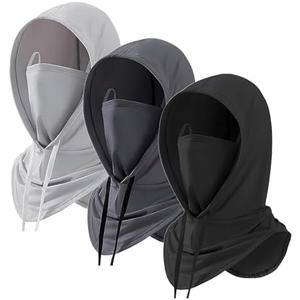 3 Pack Summer Balaclava Sun UV Protection Hood Breathable Full Head Mask Face Cover for Men Women Motorcycle Cycling Fishing