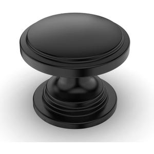 Amerdeco 10 Pack 1-1/4 inch Kitchen Cabinet Knobs Matte Black Cabinet Knobs Bedroom Dresser Drawer Knobs Single Hole Cabinet Handles