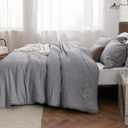 Bedsure Oversized Queen Comforter Set - Dark Grey Soft Bedding for All Seasons, Cationic Dyed Bed Set, 3 Pieces, 1 Oversized Queen Size Comforter (98"x98") and 2 Pillow Shams (20"x26"+2")