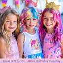 4 x 6 PCS Hair Chalk Comb Set Temporary for Girls Kids Makeup Kit, Washable Hair Chalk for Christmas Gifts Toys Birthday Cosplay Festivals Hair DIY Party (Black+Green+Pink+Yellow+Purple+Red)