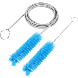 CPAP Tube Cleaning Brush-7 Feet Flexible + 7 Inches Handy Stainless Steel Wire Bristle Brush- Fits for Standard 22mm Diameter Tubing (Blue)