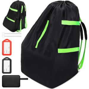 Sublaga Waterproof Car Seat Bags For Airplane Travel, Durable Carseat Cover For Air Travel Car Seat Travel Bag with Shoulder Straps and 2pcs Luggage Tags For Airplane