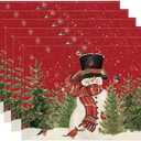 Christmas Placemats Kit 12X18 Inch Seasonal Christmas Holiday Table Mats Washable Table Mats Set of 6