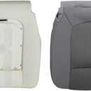 SecosAutoparts Driver Side Bottom Seat Cover + Foam Cushion for Ford F250 F350 F450 F550 2011-2016-Gray Cloth Replacement, Custom Fit XLT FX4 STX, Single/Quad/Crew Cab
