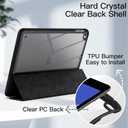 JETech Case for iPad mini 5/4 (7.9-Inch 2019/2015 Model) with Pencil Holder, Clear Transparent Back Shell Slim Stand Shockproof Tablet Cover, Auto Wake/Sleep (Black)