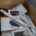 HONEY JOY 4 Piece Kids Vanity Set & Jewelry Armoire Cabinet, Snowflake Wooden Makeup Table & Chair Set, Dress Up Jewelry Organizer w/Full-Length Mirror, Kids Bedroom Furniture for Playroom (Pink)