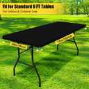 2 x Smiry 2 Pack Rectangle Picnic Table Cloth, Waterproof Elastic Fitted Tablecloths, Washable Polyester Rectangular Patio Table Cover for Camping, Indoor and Outdoor (Black, 30"x72")