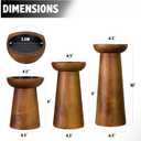 Pillar Candle Holders Set of 3 Wooden Candle Holders Decorative Wood Candlestick Holders for Living Room, Table Centerpiece for Wedding, Christmas, Party, Home - 6", 8", 10"