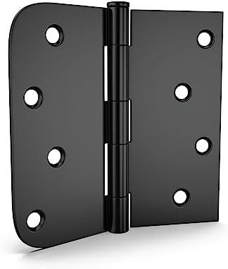 goldenwarm 3 Pack 4in Black Door Hinges Interior Door Hinges Black Matte 4 x 4 Inch with Square & Round Corners, Iron Material