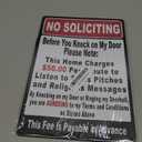 Funny No Soliciting Sign, Metal Warning Tin Signs, Before You Knock on My Door Please Note, Yard Sign Garage Farm Garden Wall Decor Sign Plaque Outdoor for Home Fence 8 X 12 Inches (tph-153)