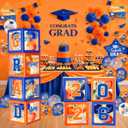 Graduation Decorations Class of 2026 - Orange and Blue Graduation Decorations - Balloons Boxes with Letters 2026 GRAD So Proud of You, Congrats Grad Party Decorations for Any Grades