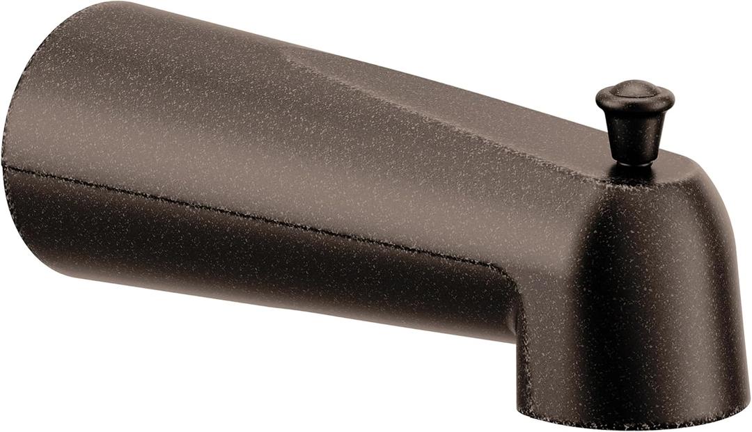 Moen Oil Rubbed Bronze Replacement 7-Inch Tub Diverter Spout with Lift Rod and 1/2-Inch Slip Fit Connection, 3853ORB